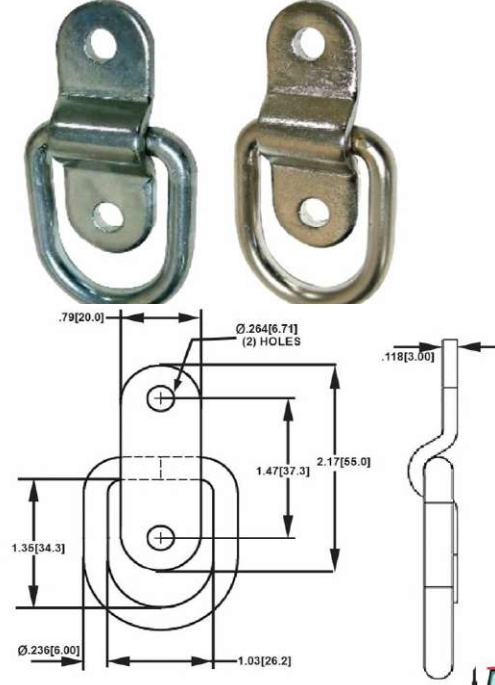 Trailer 3500lb Forged Steel Tie Down Ring